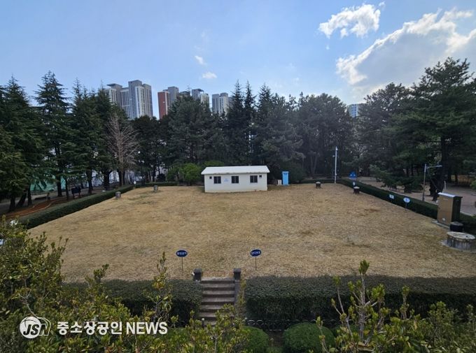 <파크골프장이 들어설 수정1배수지공원 내 유휴부지>