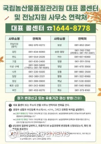 9월부터 10월까지 추계작물 정기 변경 신고제 본격 운영