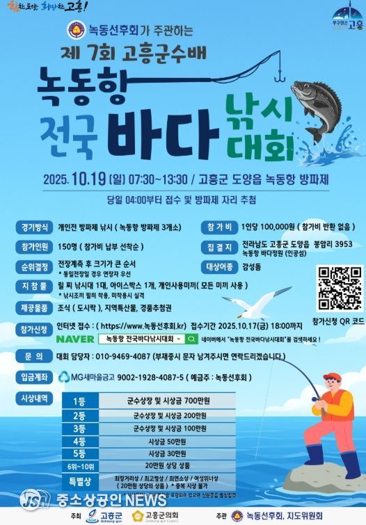 제7회 고흥군수배 녹동항 전국바다낚시대회 개최
