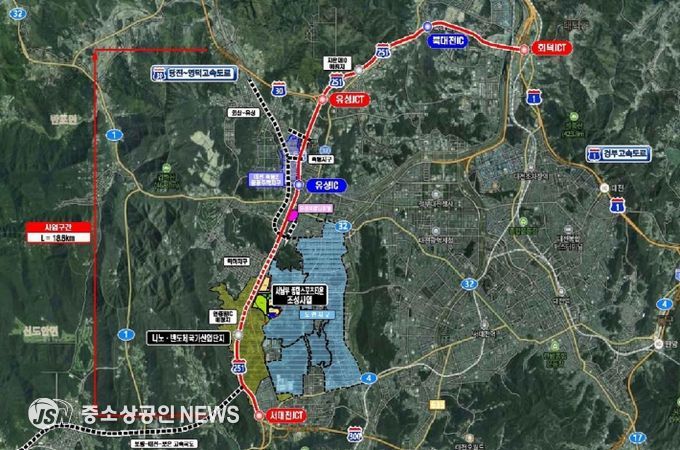 호남고속도로지선 확장 위치도