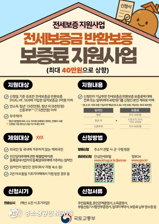 영광군, 전세보증금반환보증 보증료 지원사업